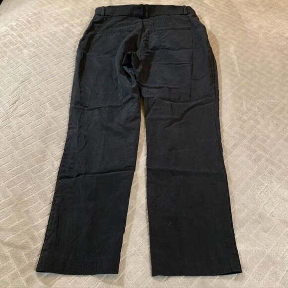 H&M Womens 10 Chino Pants Black Straight Leg High Rise Stretch Work Uniform - Picture 9 of 13